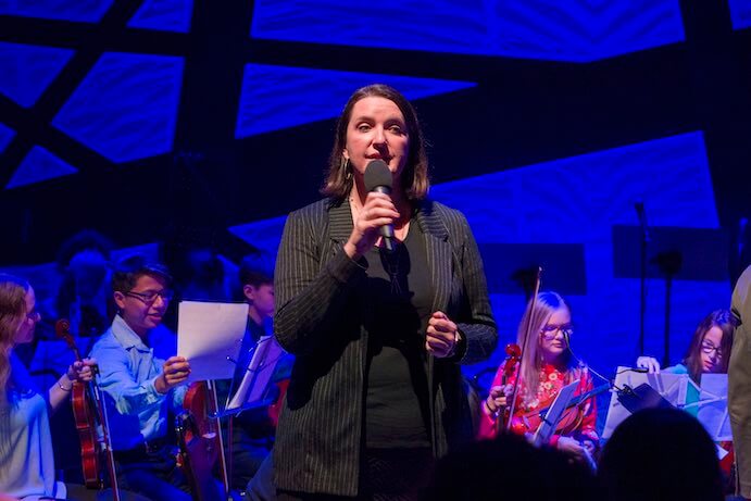 Kate Sheeran introduces Face the Music at National Sawdust--Photo by Richard Termine