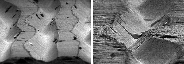 Record Grooves Under Microscope