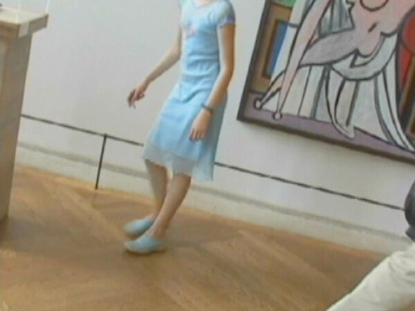 Lutz Bacher, video still from Girl in a Blue Dress, 2002 (courtesy of the artist and Ratio 3 Gallery, San Francisco)