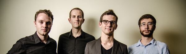Ryan Packard, third from left, with bandmates in Architek Percussion (photo credit: architekpercussion.com)