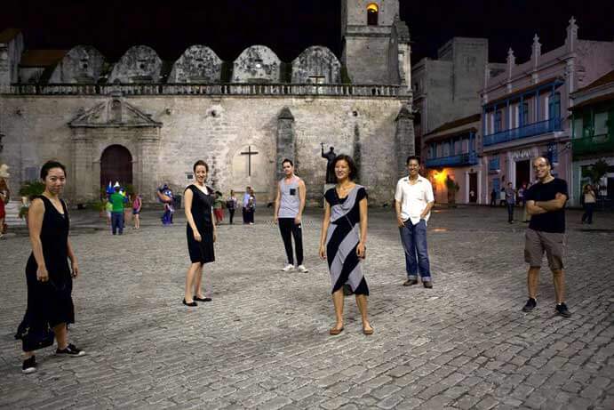 Third Sound ensemble in Plaza de San Francisco, in Havana, Cuba