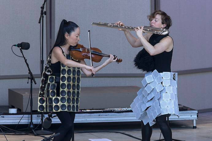 Pauchi Sasaki and Claire Chase at Ojai Music Festival 2017--Photo by David Bazemore