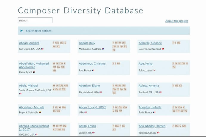 Composer Diversity Database (June 2018)--Photo courtesy Rob Deemer
