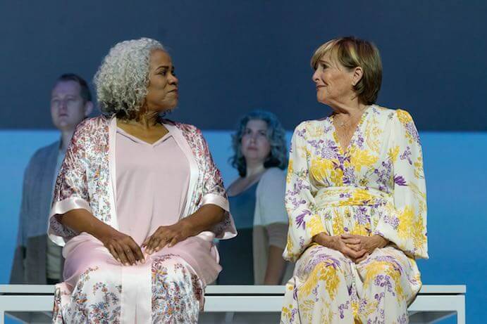 Marietta Simpson as Martha and Frederica von Stade as Danny in the world premiere of Sky on Swings