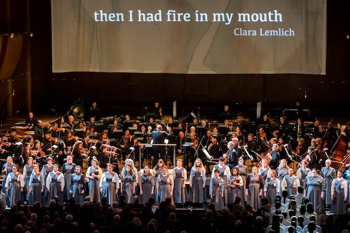 Jaap van Zweden conducts New York Philharmonic in world premiere of Julia Wolfe's Fire in My Mouth at David Geffen Hall