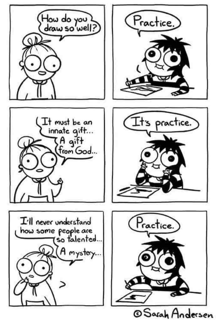 "Practice" by Sarah Scribbles