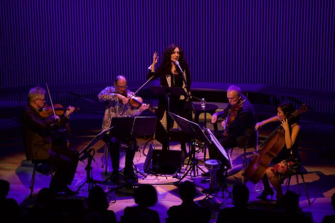Kronos Quartet and Mahsa Vadat--Photo by Evan Neff