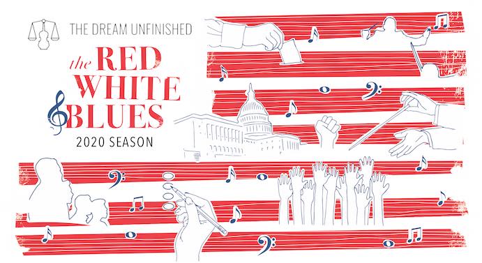 The Dream Unfinished "Read, White, & Blues" season--Illustration by Raphael Azariah