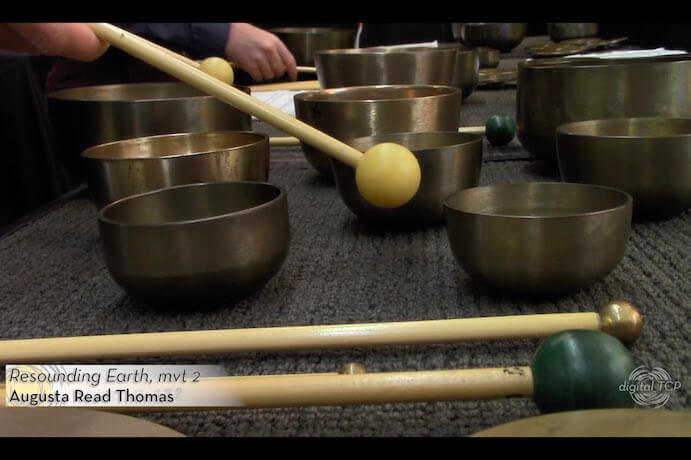 Third Coast Percussion performs Resounding Earth, mvt. 2 by Augusta Read Thomas--Screenshot courtesy Third Coast Percussion
