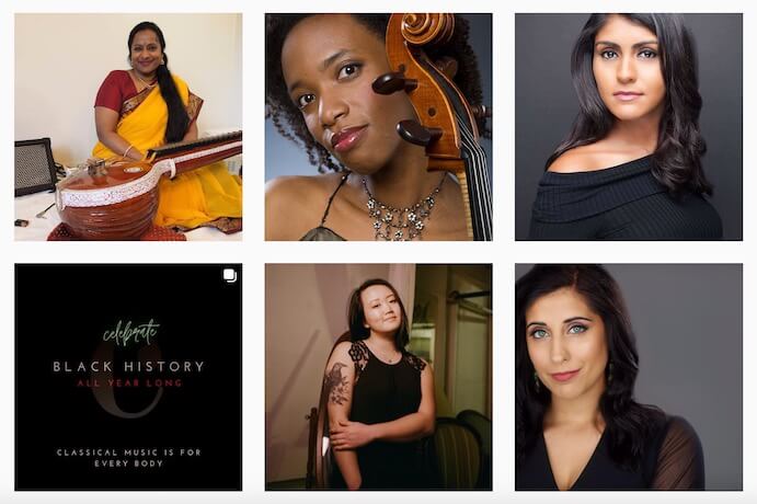 Colors of Classical Music features: Nirmala Rajasekar, Tahirah Whittington, Melissa Sondhi, Danielle Sum, and Samina Aslam