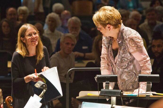 Anna Clyne with Marin Alsop--Photo by RR Jones, Courtesy of the Cabrillo Festival of Contemporary Music
