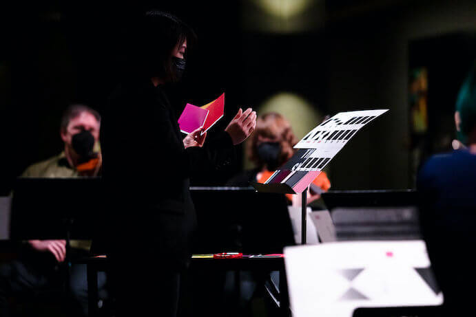 Julia Tai leads the Seattle Modern Orchestra--Photo by Shaya Bendix Lyon