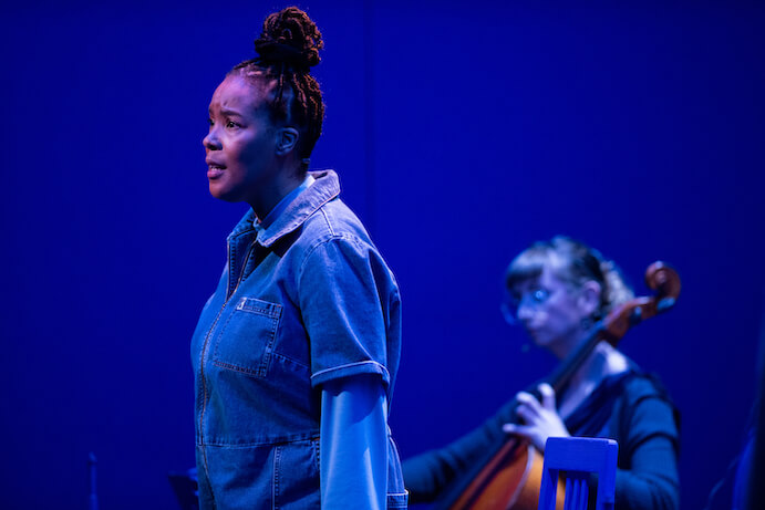 Elaine Mitchener in The Blue Woman--Photo by Camilla Greenwell