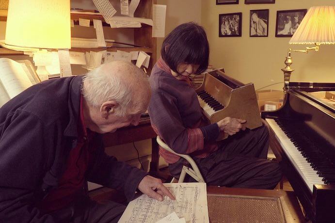 George Crumb and Margaret Leng Tan workshopping a movement of Metamorphoses, Book 1 -- Photo by Chuang Xu