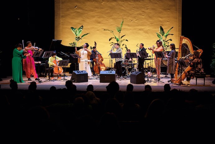 The International Contemporary Ensemble and vocalist Lisa E. Harris perform works by Nicole Mitchell – Photo by Rob Davidson
