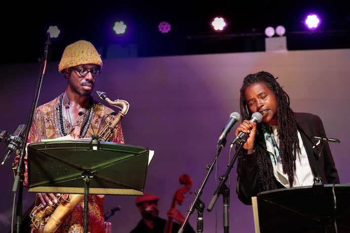 Shabaka Hutchings and Moor Mother at Bang on a Can's 2023 Long Play Festival – Photo by Peter Serling