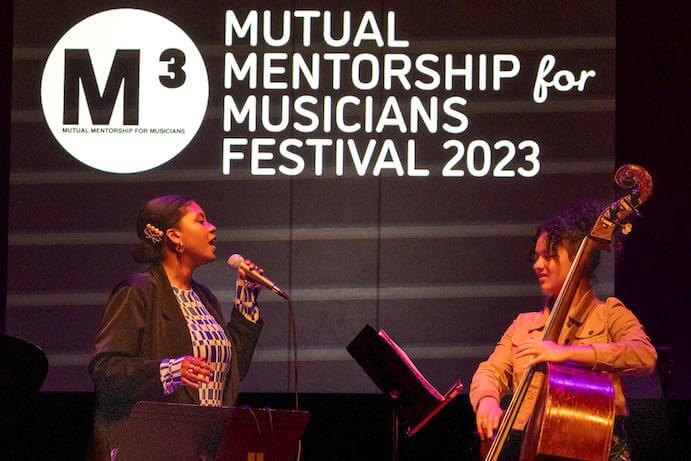 Gabi Motuba and Liany Mateo perform at the 2023 Mutual Mentorship for Musicians (M3) festival -- Photo by Christopher Pelham