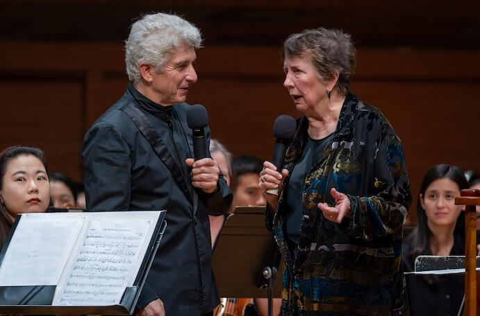 Peter Oundjian and Joan Tower -- Photo by Geremy Kornreich