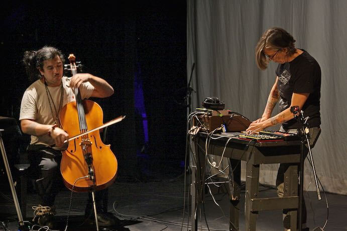 Ishmael Ali and CK Barlow perform at High Zero 2024 -- Photo by Stewart Mostofsky