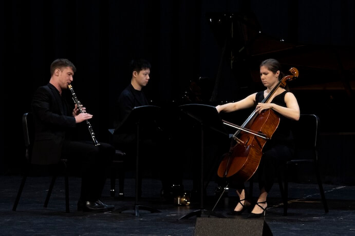 Eric Schultz, Han Chen, and Clare Monfredo -- Photo by Scott Dean