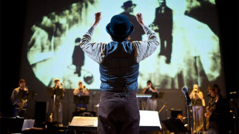 Darcy James Argue conducting Brooklyn Babylon at BAM - Photo credits James Matthew Daniel