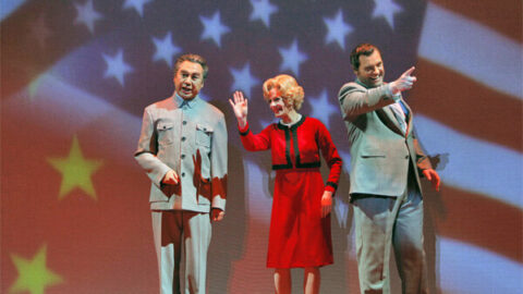 Chen Ye Yuan-(Chou-En-lai), Maria Kanyova (Pat-Nixon) and Brian Mulligan (Richard Nixon) - Photo by Cory Weaver