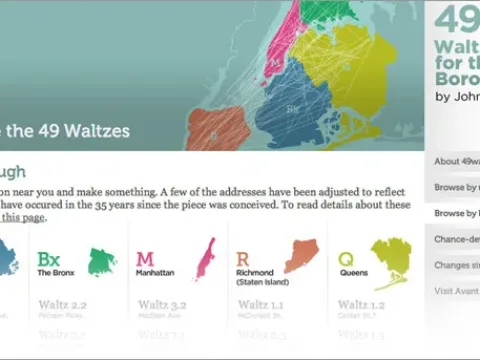 A screenshot of Avant Media's 49Waltzes.com