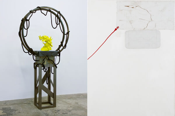 Left: Edmund Chia, Untitled, 2013 (courtesy of the artist) Right: Brenna Youngblood, Untitled, 2012 (courtesy of the artist, Honor Fraser Gallery, Los Angeles, and a private collector)