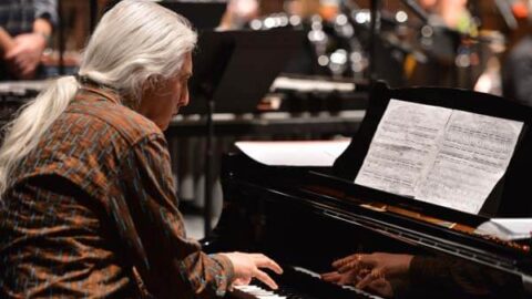 Andrew Poppy rehearses with the BBC Concert Orchestra for 19 eighties : the rhythm of a decade, part of The Rest Is Noise Festival at the Southbank Centre - Copyright: BBC/Mark Allan