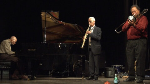 Muhal Richard Abrams, Roscoe Mitchell, and George Lewis-- Photo by R.I. Sutherland-Cohen