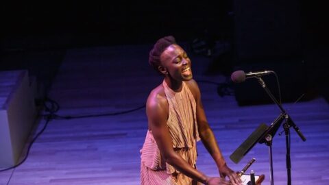 Nathalie Joachim performs at Resonant Bodies 2018--Photo by Gretchen Robinette