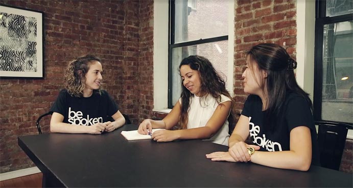 Gina Izzo (l) and Eunbi Kim (r) with bespoken client Linda Collazo (c). (photo by Simon Yu)