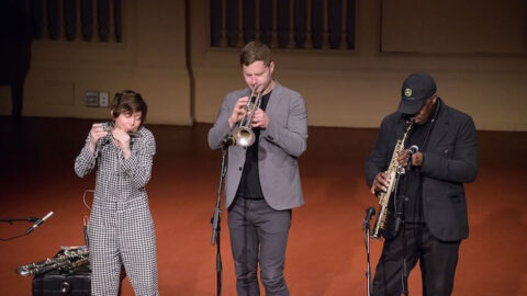 Claire Chase, Peter Evans, and Joe McPhee--© Carnegie Museum of Art, Pittsburgh. Photo: Bryan Conley
