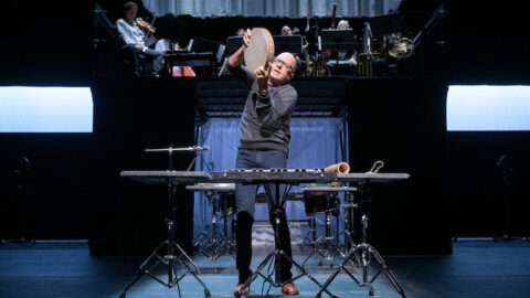 Steven Schick and ICE perform George Lewis' Soundlines: A Dreaming Track--Photo by Ian Douglas