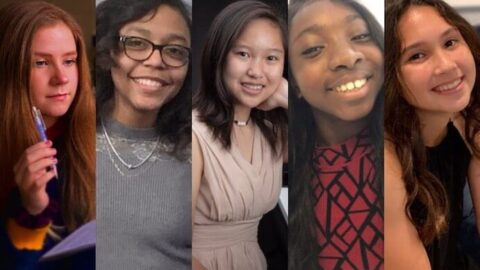 Luna Composition Lab Fellows 2019-20, Olivia Bennett, KiMani Bridges, Madeline Clara Cheng, Ebunoluwa Oguntola, and Sage Shurman