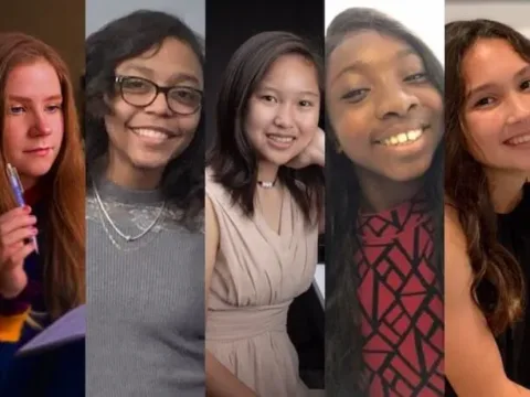 Luna Composition Lab Fellows 2019-20, Olivia Bennett, KiMani Bridges, Madeline Clara Cheng, Ebunoluwa Oguntola, and Sage Shurman