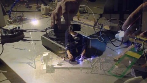Lucas Yasunaga performs at High Zero 2020--Screenshot provided by Christian Kriegeskotte with permission from High Zero