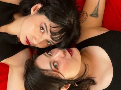 Percussion duo NOMON (Nava and Shayna Dunkelman)--Photo courtesy of the artists