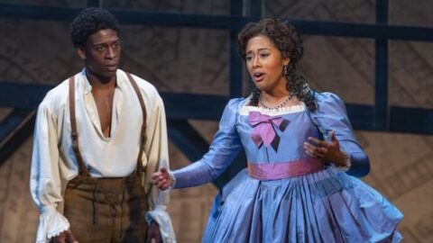 Curtis Bannister and Flora Hawk in the Chicago Opera Theatre production of Errollyn Wallen's 