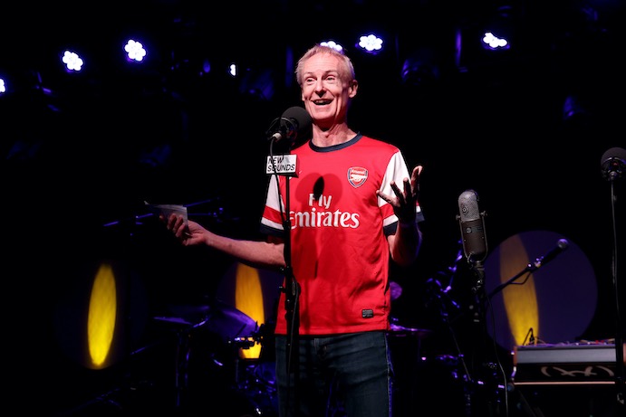 John Schaefer speaks at the WNYC & WQXR Celebrate 40 Years Of 'New Sounds' event at Brooklyn Bowl--Photo by Taylor Hill/Getty Images