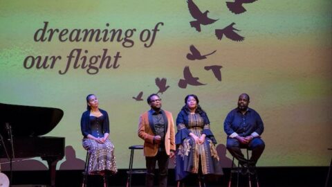 Rhiannon Giddens, Will Liverman, Karen Slack, and Reginald Mobley in Shawn Okpebholo's 
