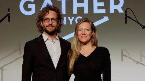 Rupert Boyd and Laura Metcalf at a GatherNYC event -- Photo by Harold Levine