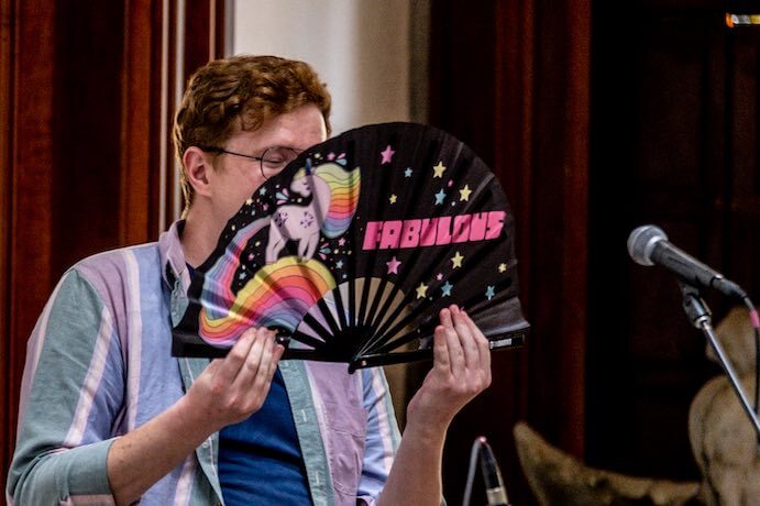 Brian Mummert performs in ChamberQUEER's "WE REFRACT" program -- Photo by Lance. J. Reha