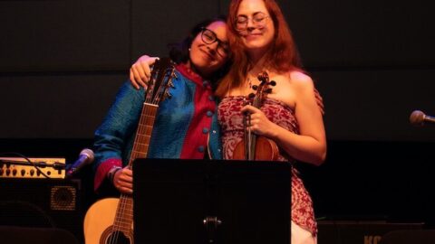 Duo Maratin (Ria Modak and Angela Varo) perform at the 2023 Mutual Mentorship for Musicians (M3) festival -- Photo by Christopher Pelham