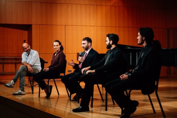 Kinan Azmeh, Riwaya members Noémie Chemali, Sami Seif, Amer Hasan, and Raffi Boden -- Photo by Dustin Lin