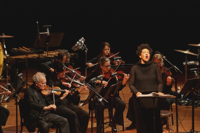 Julia Bullock, Stephan Tieszen, and the New Haven Symphony Orchestra -- Photo by Lawrence Sumulong, courtesy of Lincoln Center for the Performing Arts