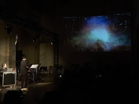 Tom Chiu and Brian Marks at MATA 2025 -- Photo by Cameron Kelly McLeod, courtesy of ISSUE Project Room