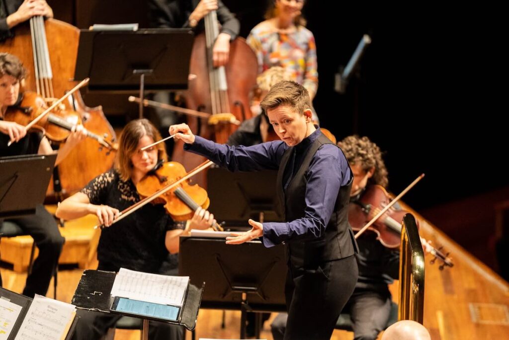 Ingrid Martin conducting the Melbourne Symphony Orchestra -- Photo by Laura Pemberton 