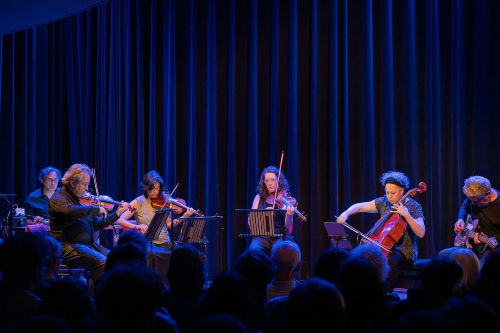 Quator Bozzini, Yannis Kyriakides, and Andy Moor at Gaudeamus 2025 -- Photo by Paulus van Dorsten