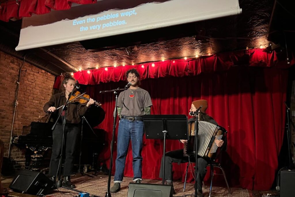 Performance of afn breg funem yam hagodl (On the Shore of the Mediterranean) on Dec. 25, 2025 -- Photo by Ozzy Irving Gold-Shapiro